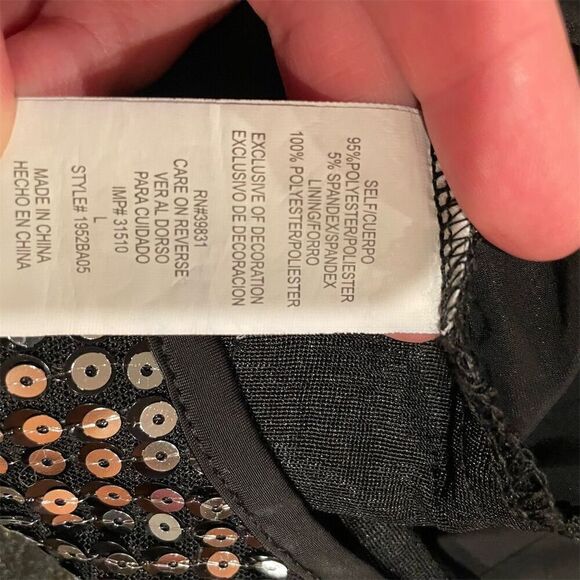 XOXO Women's L Sequin Racerback Mini Dress Silver & Black Sleeveless - Picture 9 of 10